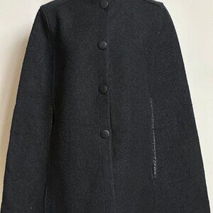 Wool Cape with leatherette buttons and pockets - Never Worn!